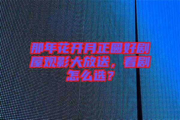 那年花開月正圓好劇屋觀影大放送，看劇怎么選？