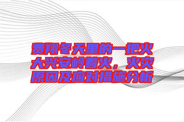 費翔冬天里的一把火大興安嶺著火，火災(zāi)原因及應(yīng)對措施分析