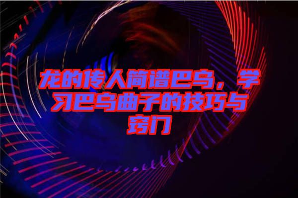 龍的傳人簡譜巴烏，學習巴烏曲子的技巧與竅門