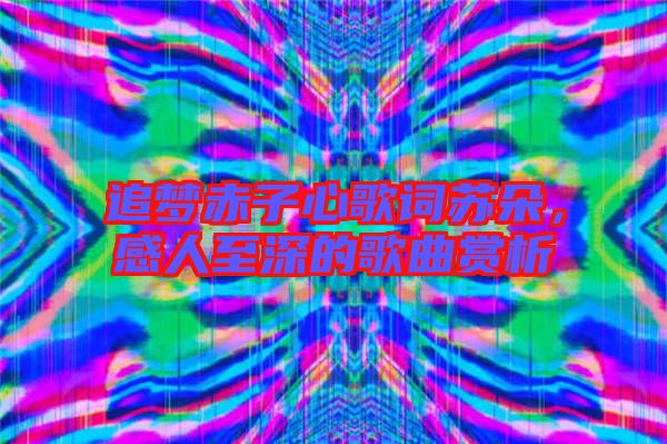 追夢赤子心歌詞蘇朵，感人至深的歌曲賞析