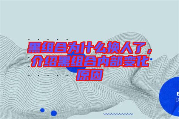 黑組合為什么換人了，介紹黑組合內(nèi)部變化原因