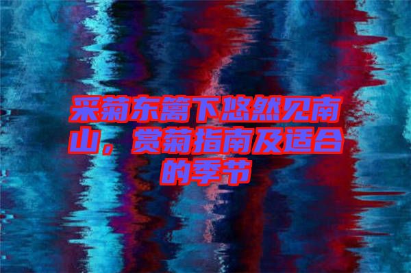 采菊東籬下悠然見南山，賞菊指南及適合的季節(jié)