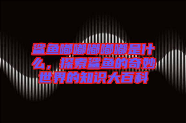 鯊魚嘟嘟嘟嘟嘟是什么，探索鯊魚的奇妙世界的知識(shí)大百科