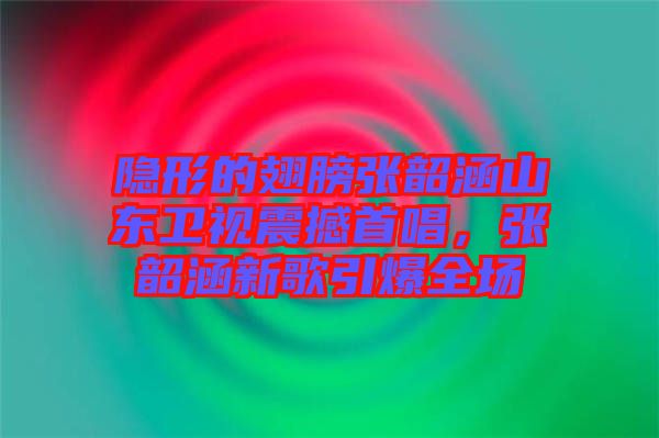 隱形的翅膀張韶涵山東衛(wèi)視震撼首唱，張韶涵新歌引爆全場