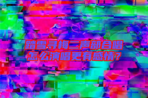 踏雪尋梅二聲部合唱怎么演唱更有感情？