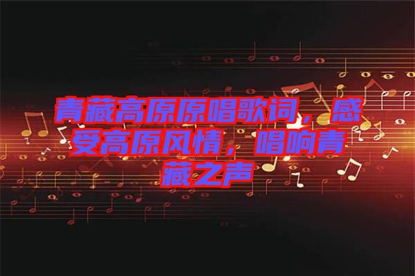 青藏高原原唱歌詞，感受高原風(fēng)情，唱響青藏之聲
