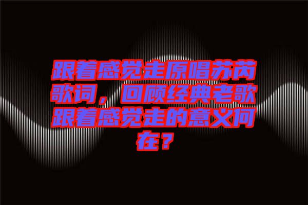 跟著感覺走原唱蘇芮歌詞，回顧經(jīng)典老歌跟著感覺走的意義何在？