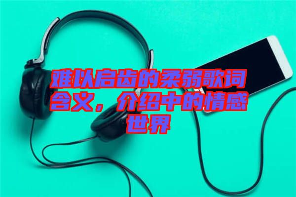 難以啟齒的柔弱歌詞含義，介紹中的情感世界