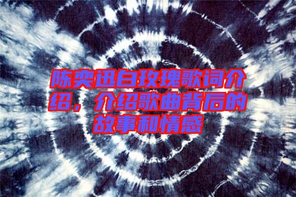 陳奕迅白玫瑰歌詞介紹，介紹歌曲背后的故事和情感