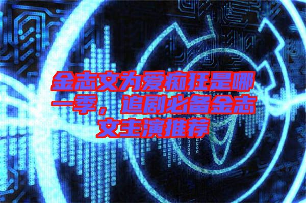 金志文為愛癡狂是哪一季，追劇必備金志文主演推薦